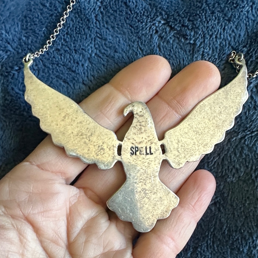 Spell Silver and Turquoise Bird Necklace - Picture 4 of 9
